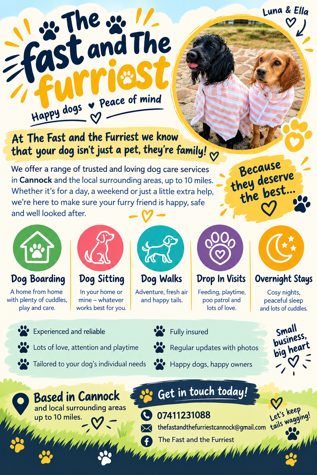 The Fast and the Furriest advert leaflet